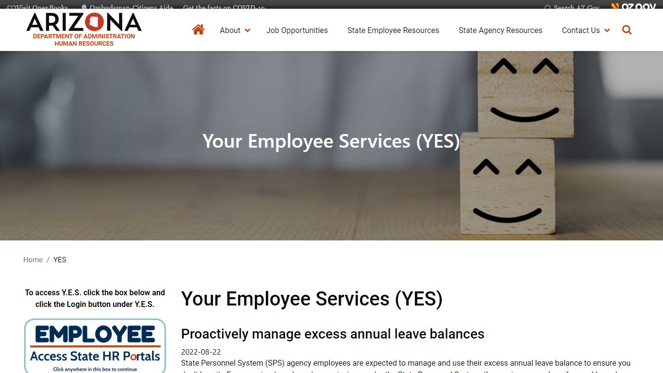 Your Employee Services (YES) | Human Resources - Arizona